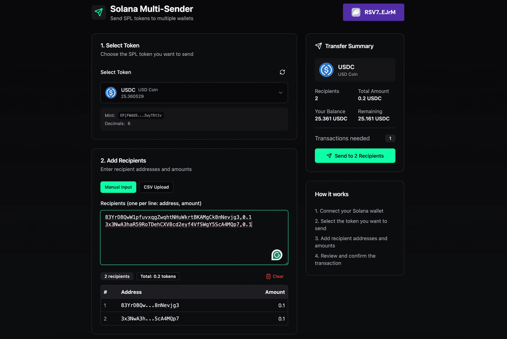 Solana Multisender SaaS Full Source Code - Customizable Fees Airdrop Bulk Token Sender