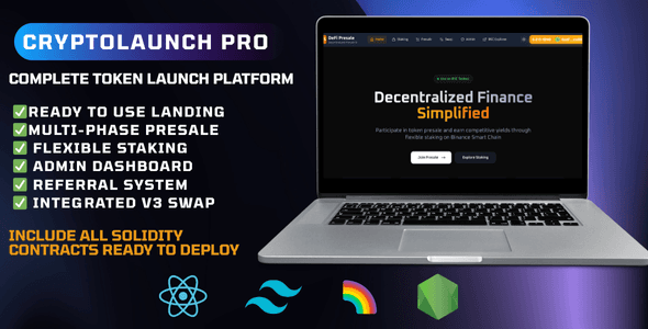 CryptoLaunch Pro - BSC Token Presale & Staking Platform  Multi-Phase ICO/IDO