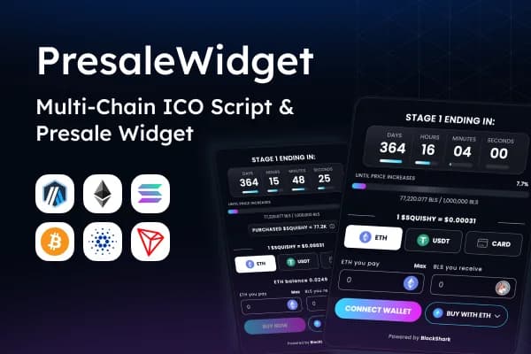 PresaleWidget - EVM Presale/ICO Widget with Wallet Connect, Caps, Vesting & Multi-Stage Sales