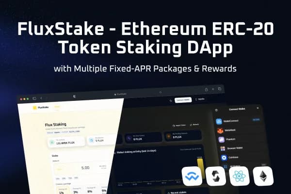 FluxStake - Ethereum ERC-20 Token Staking DApp with Multiple Fixed-APR Packages & Rewards