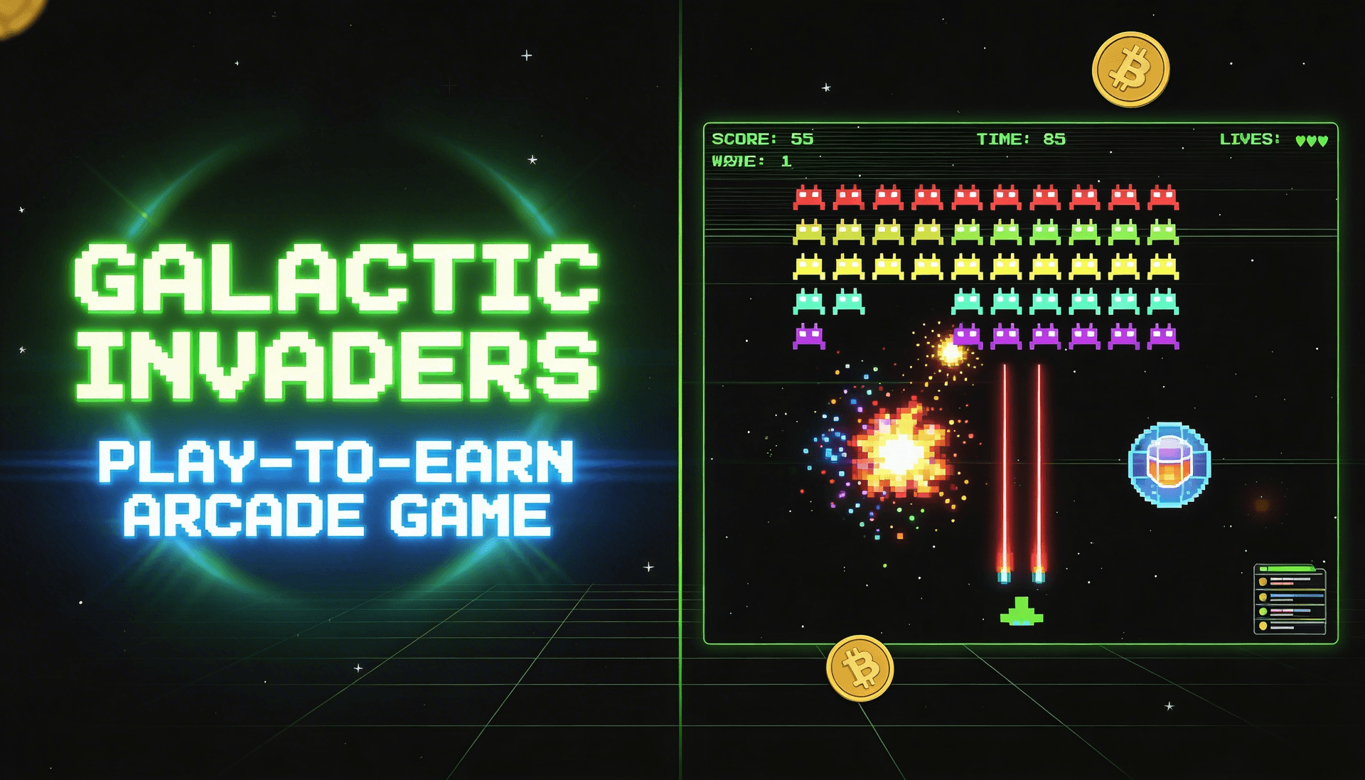 Galactic Invaders - Play-to-Earn Arcade Game with BEP-20 Token | Full Source Code