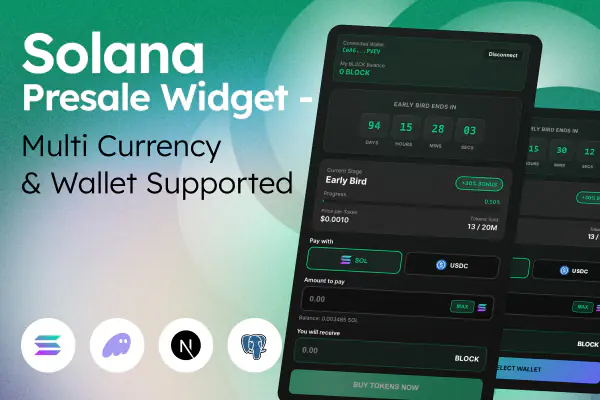 Next.js Solana Presale Widget – Multi-Wallet, SOL/USDC, Easy Vercel Deploy
