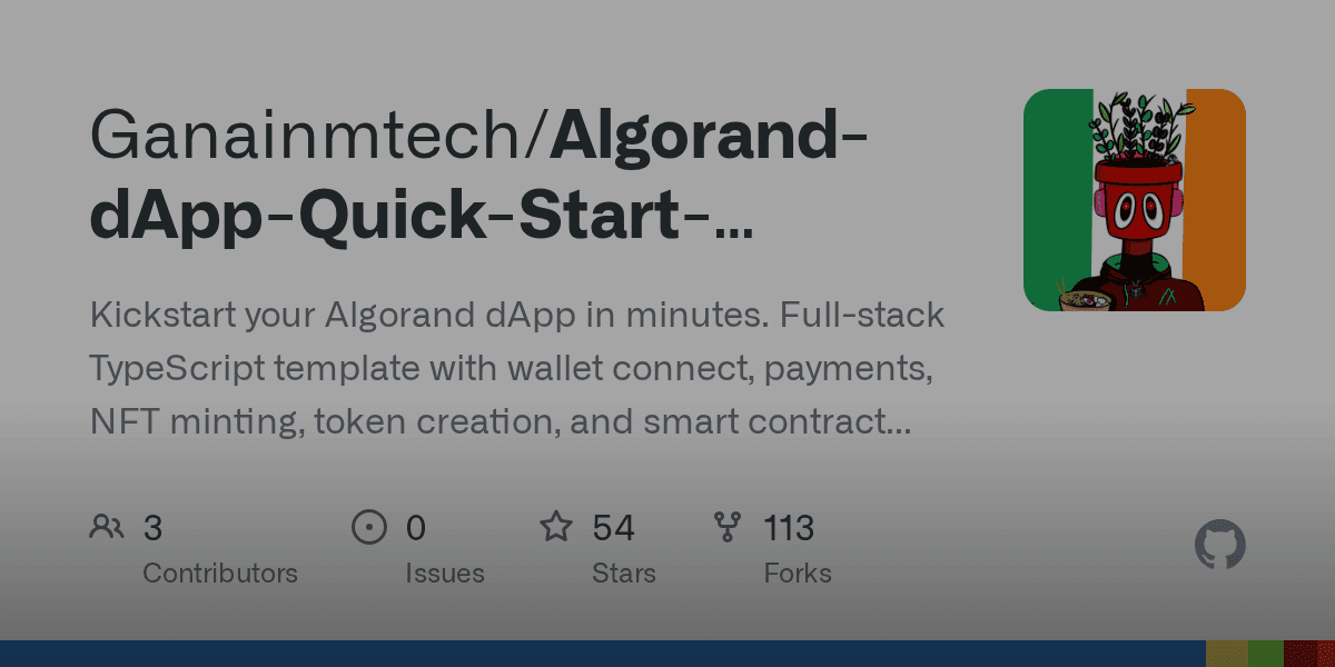 Algorand-dApp-Quick-Start-Template - TypeScript Starter for NFTs, Payments, S...